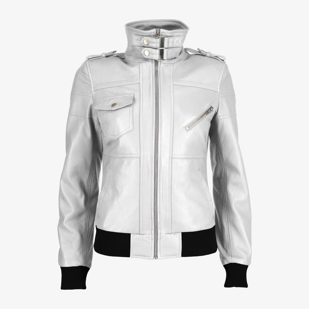 Women Removable Hood Leather Jacket