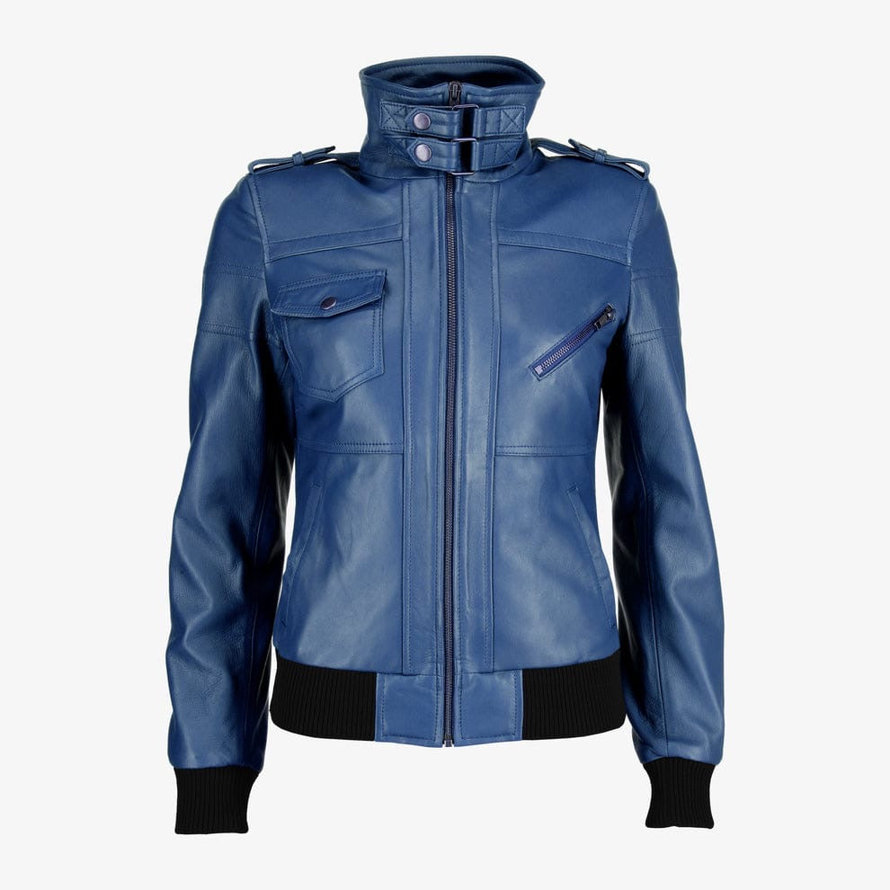 Women Removable Hood Leather Jacket