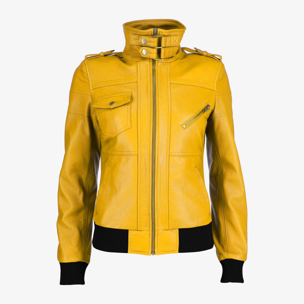 Women Removable Hood Leather Jacket