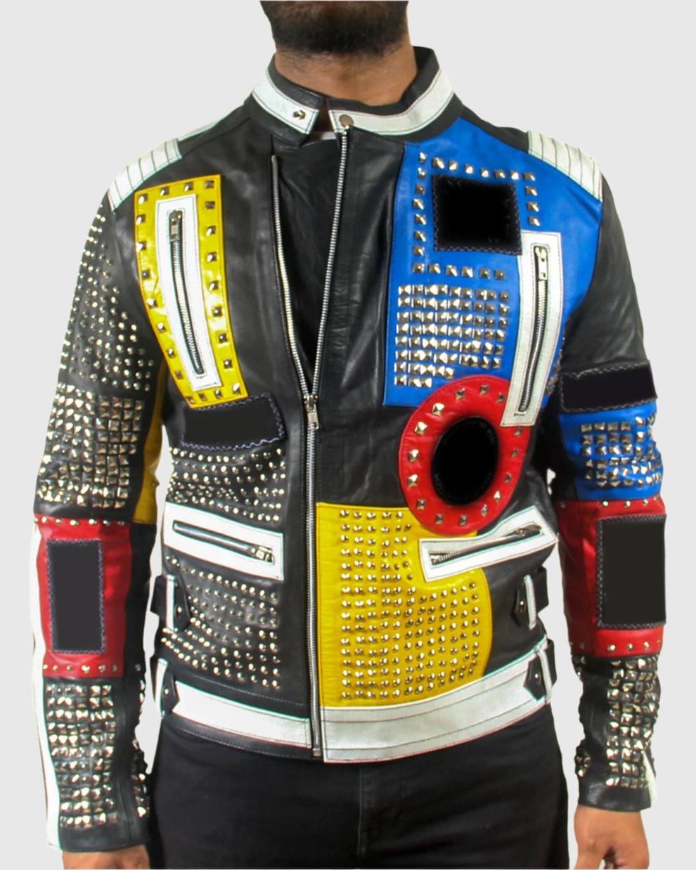 Mens Multi Color Studded Jacket