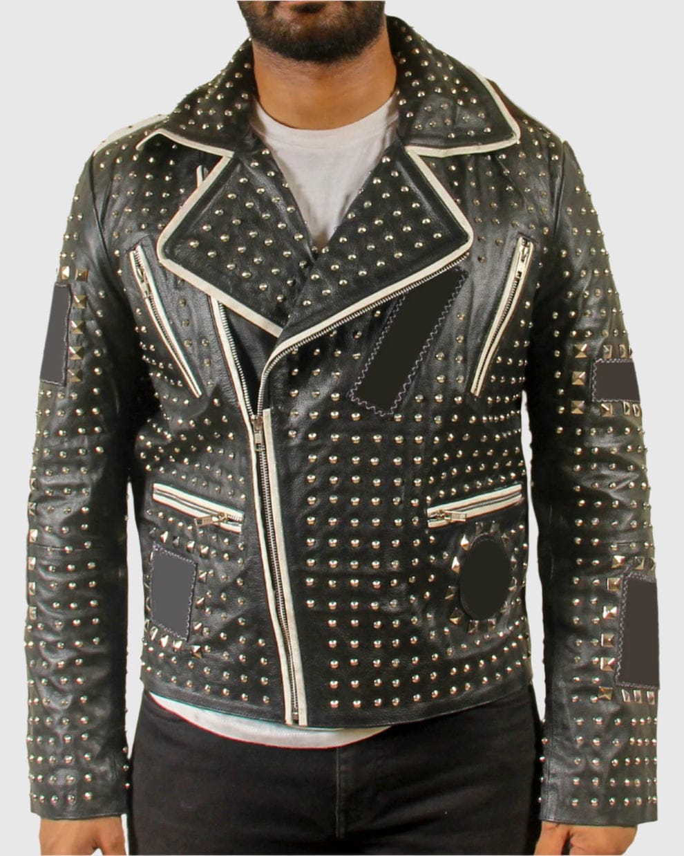 Mens Black Studded Jacket