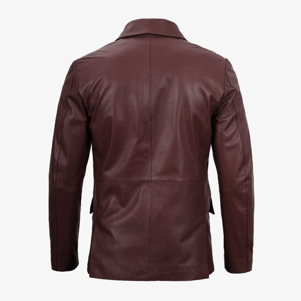 Mens Removable Hood Black Leather Jacket