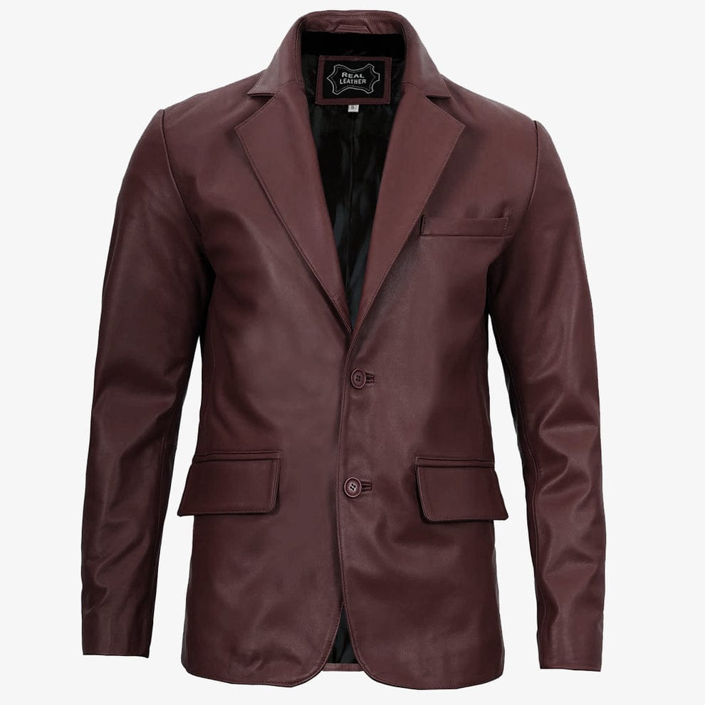 Mens Removable Hood Black Leather Jacket