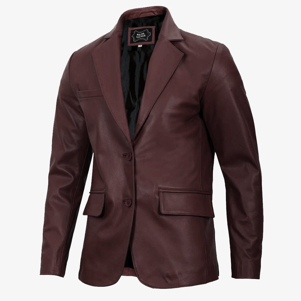 Mens Removable Hood Black Leather Jacket