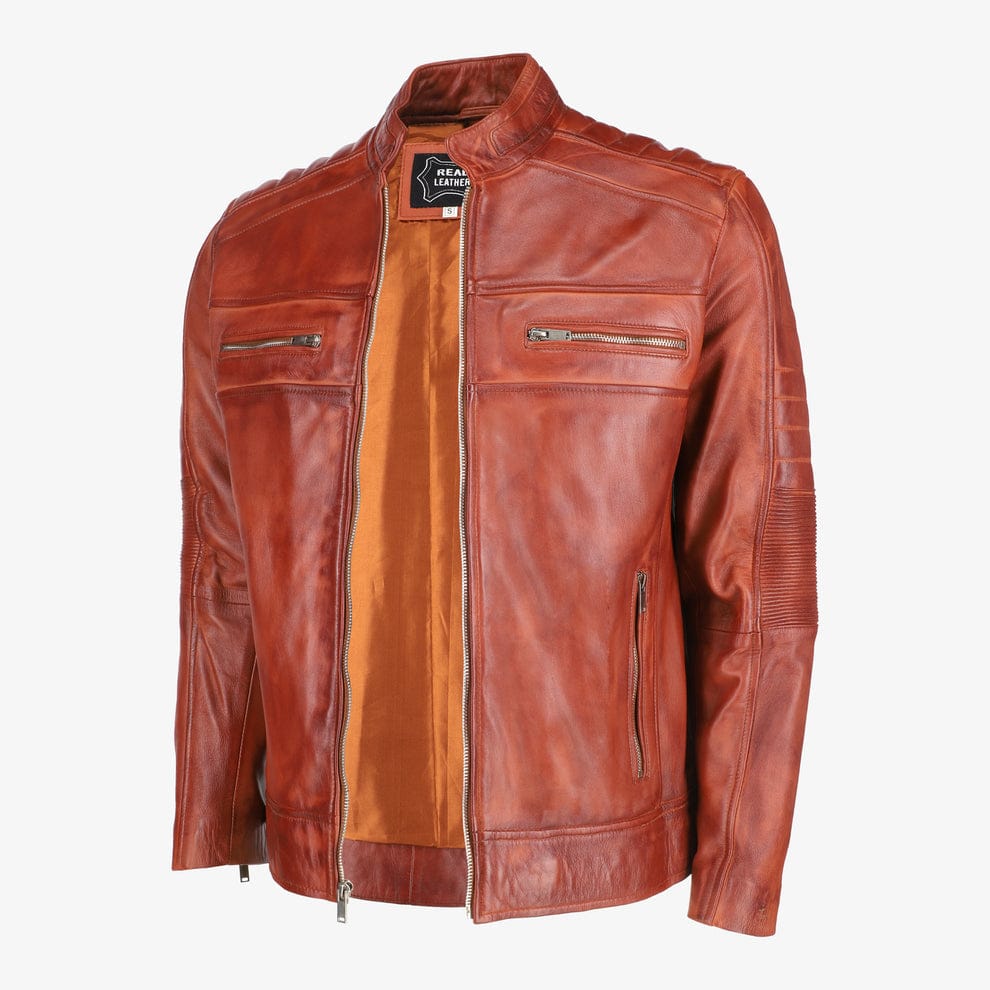 Mens Cafe Racer Leather Jacket