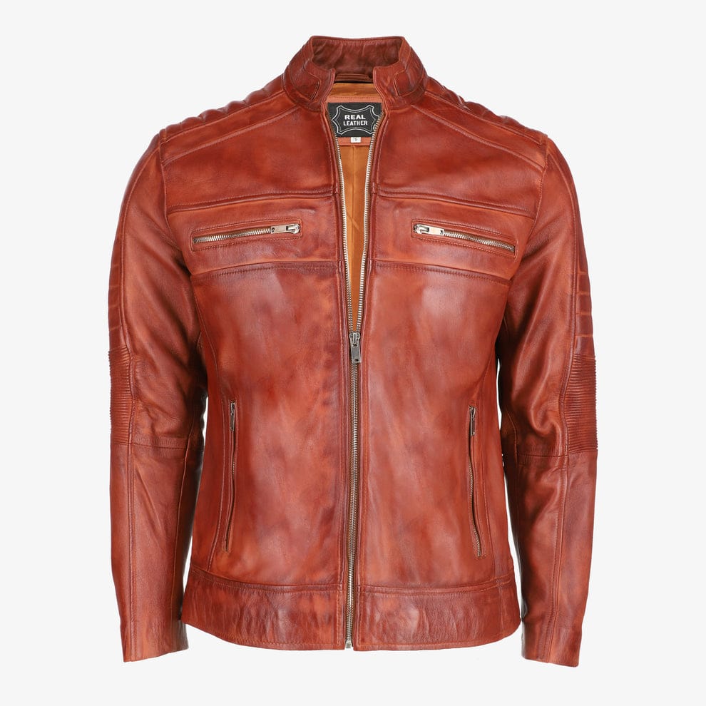 Mens Cafe Racer Leather Jacket