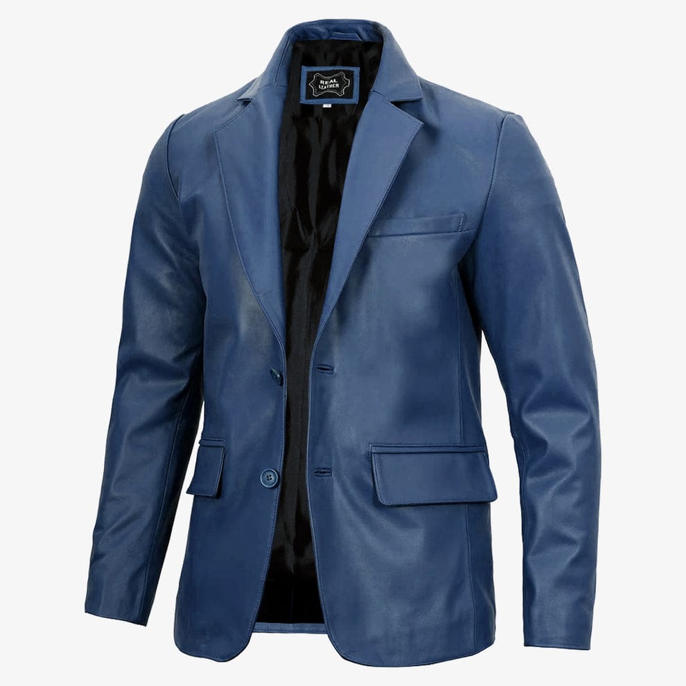Mens Removable Hood Black Leather Jacket