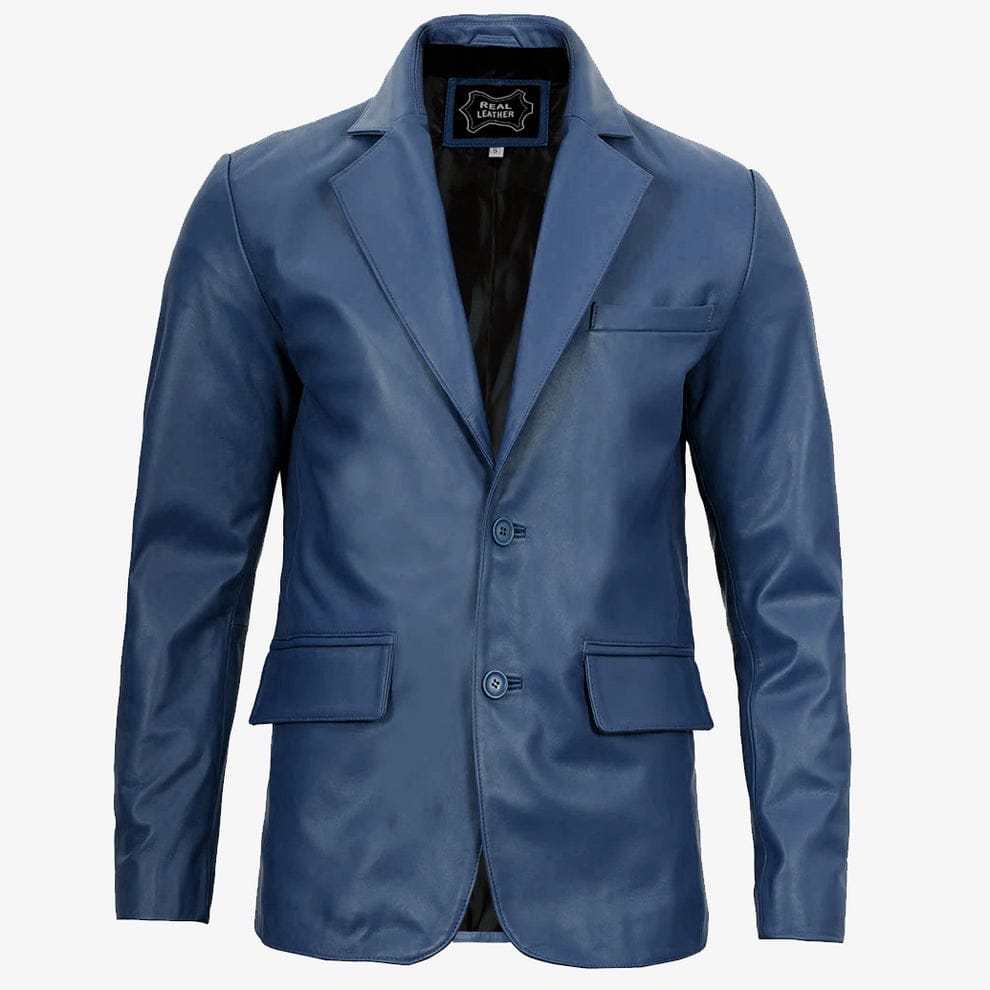 Mens Removable Hood Black Leather Jacket