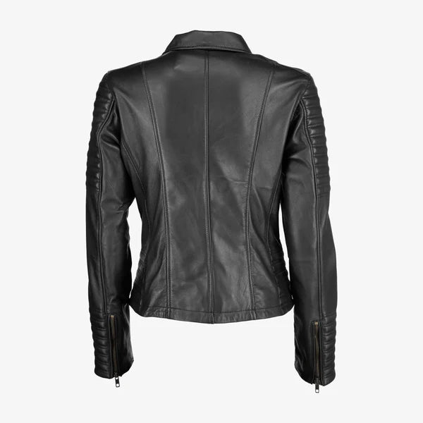 Women Asymmetrical Biker Leather Jacket