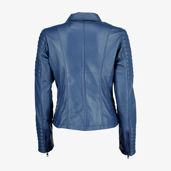 Women Asymmetrical Biker Leather Jacket