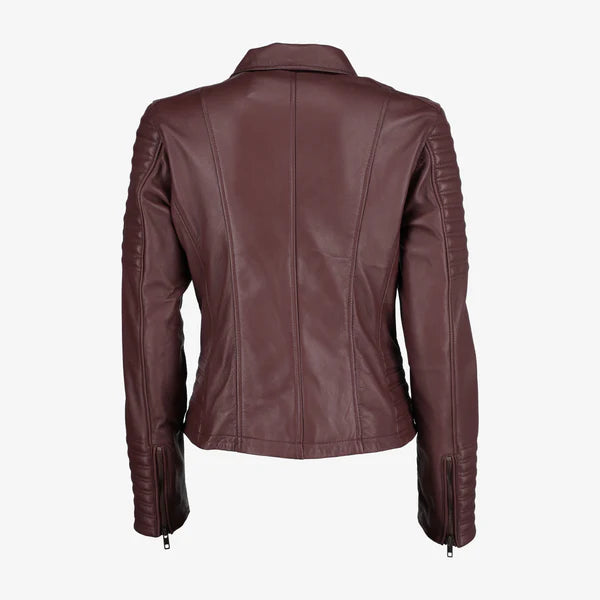 Women Asymmetrical Biker Leather Jacket