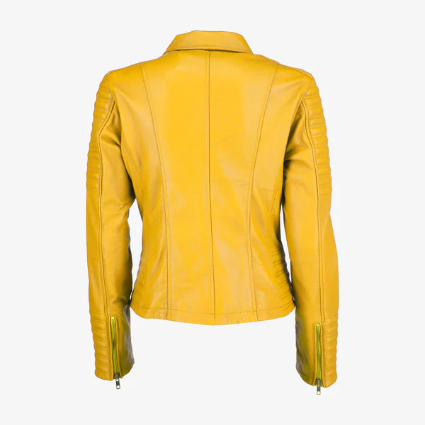 Women Asymmetrical Biker Leather Jacket