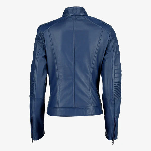 Women Cafe Racer Leather Jacket