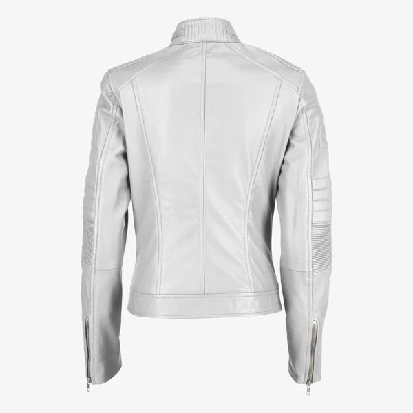 Women Cafe Racer Leather Jacket