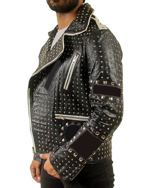 Mens Black Studded Jacket