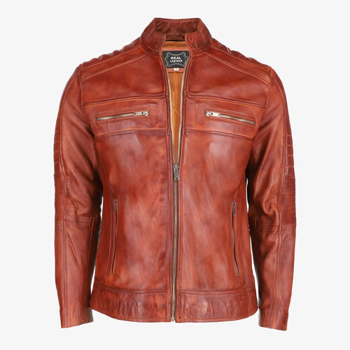 Mens Cafe Racer Leather Jacket