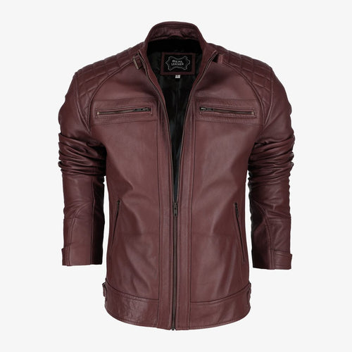 Mens Classic Brown Leather Jacket