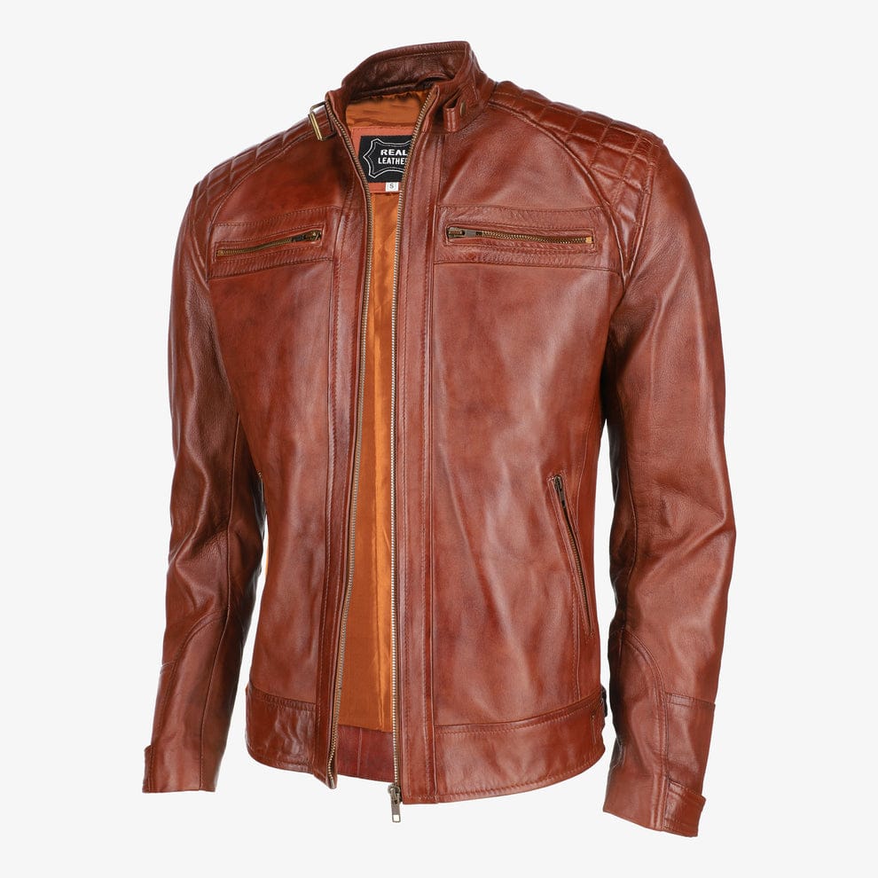 Mens Classic Brown Leather Jacket