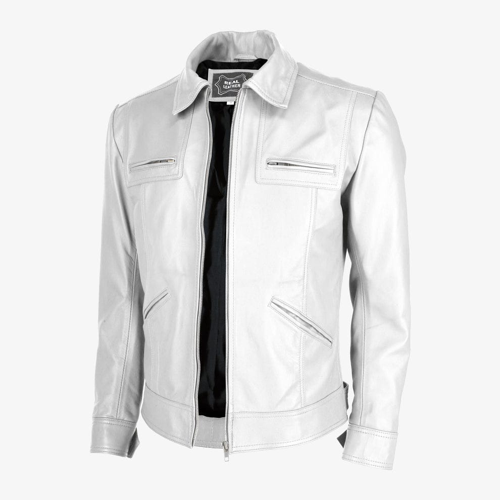 Mens Trucker Brown Leather Jacket