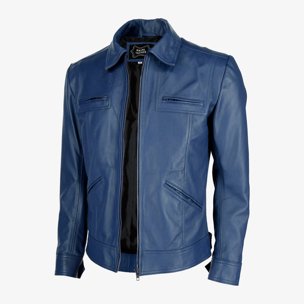 Mens Trucker Brown Leather Jacket