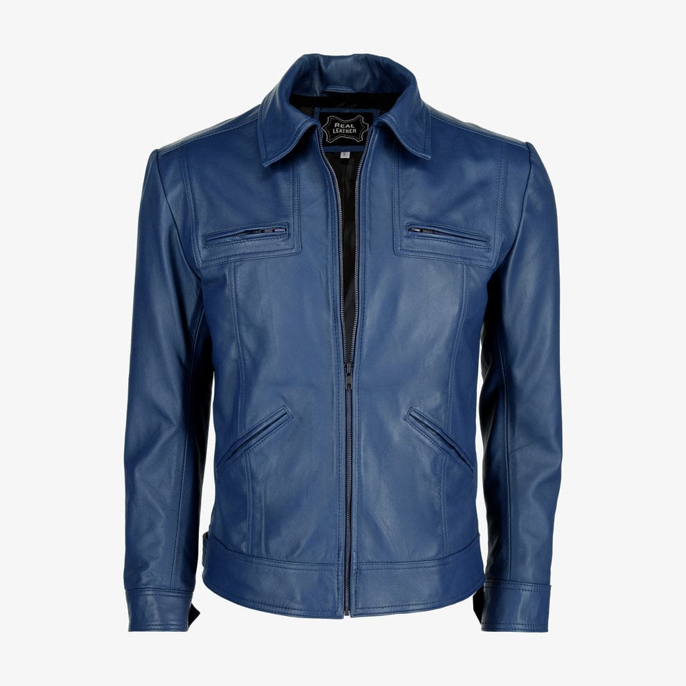 Mens Trucker Brown Leather Jacket