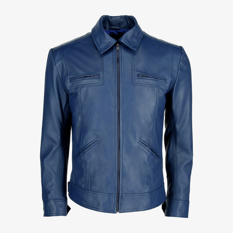 Mens Trucker Brown Leather Jacket