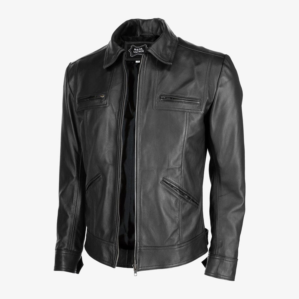 Mens Trucker Brown Leather Jacket