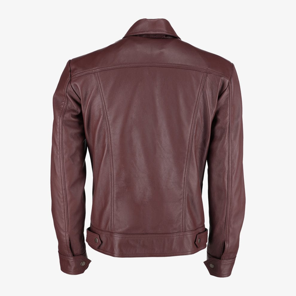 Mens Trucker Brown Leather Jacket