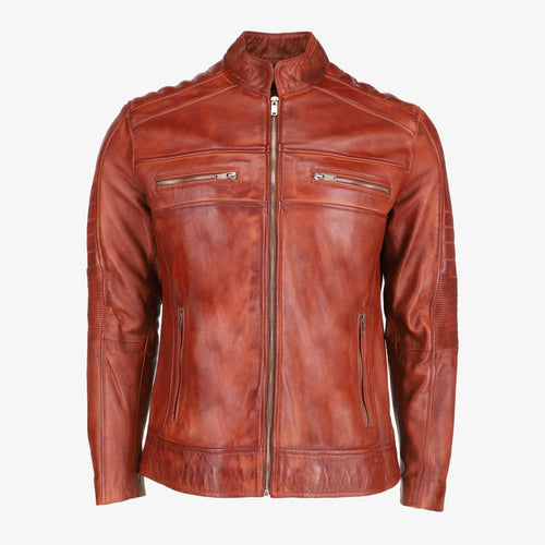 Mens Cafe Racer Leather Jacket