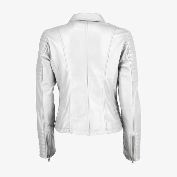Women Asymmetrical Biker Leather Jacket